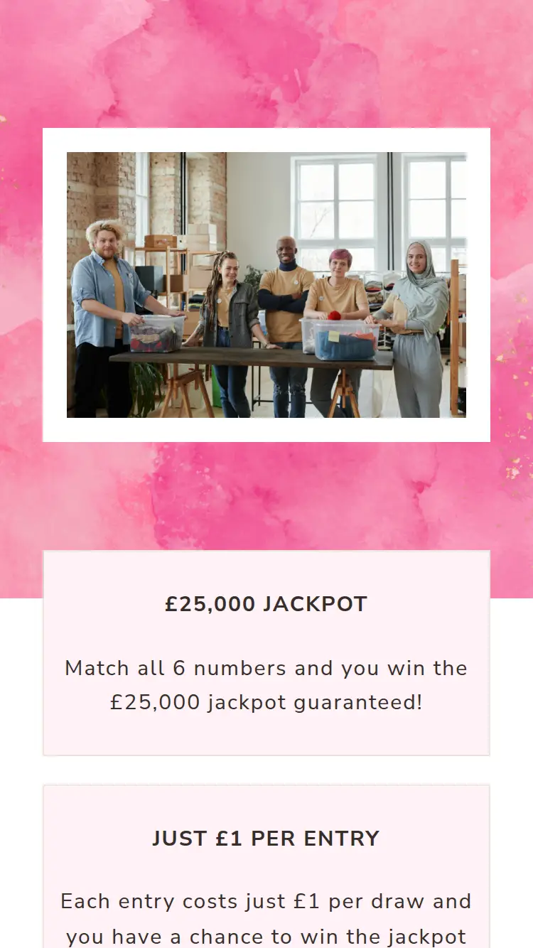 Zen Lottery - homepage (mobile)