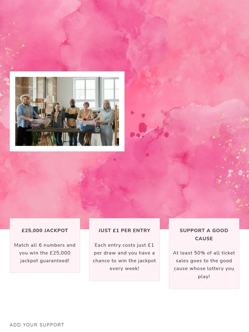 Zen Lottery - homepage (tablet)