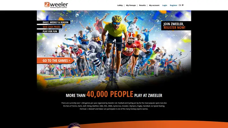 Zweeler - homepage (desktop)